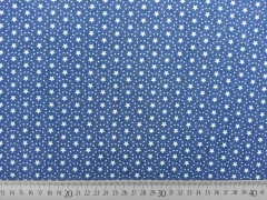 Stretchjeansstoff Sterne Punkte, wei� jeansblau