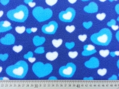 Fleece Herzen, mittelblau