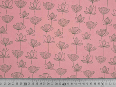 Viskose Seerosen Blumen altrosa mattes gr�n