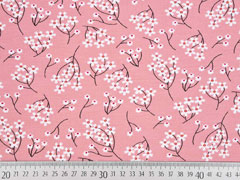 Modal French Terry Blumen Zweige, altrosa