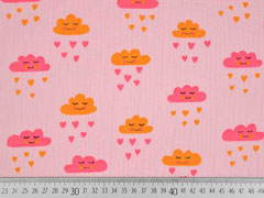 Musselin Double Gauze Wolken, rosa