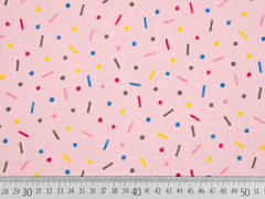 Musselin Double Gauze bunte Punkte Streusel, rosa