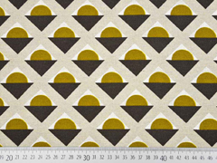 Dekostoff Geometrical Leinenlook, senfgelb