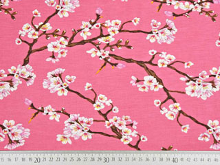 Modaljersey Kirschbl�ten Zweige, altrosa