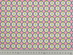 Baumwolle Blumen Ornamente, rosa grau wei�