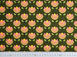 Canvas Tulpen, rosa beige dunkelgr�n