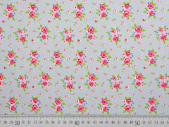 Baumwolle Rosen, hellgrau