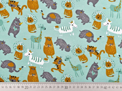 Soft Sweat Zootiere angeraut, ocker dunkelgrau mint