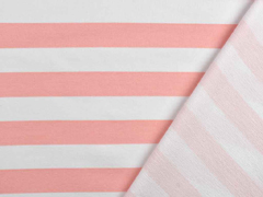 Sweat French Terry Streifen 2,4 cm, wei� lachsrosa