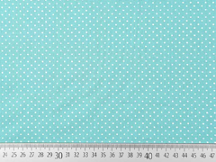 Baumwollstoff kleine Punkte Petite Dots, wei� aquamarin