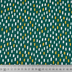 Baumwollstoff Pinselstriche,  ockergelb dunkelgr�n