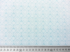 Popelin Mini Mini Ornamente - eisblau / weiss