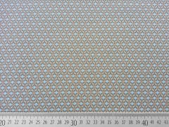 Popelin Mango Bango kleine Rauten- taupe/hellblau