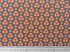 Popelin Mango Bango Blumen - braun / orange