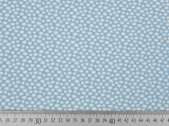 Interlock kleine W�lckchen, weiss auf hellblau