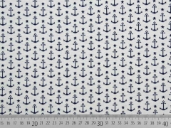 Jacquard Jersey Anker, dunkelblau-creme