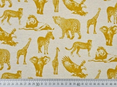 Canvas Tiere aus Afrika, senfgelb/natur