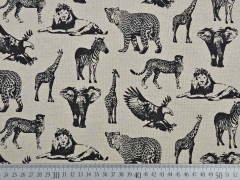 Canvas Tiere aus Afrika, schwarz/natur