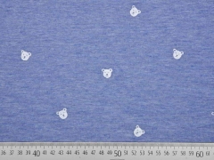 Jersey Streifen & Teddyb�r Gesichter, blau wei�