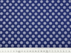 Baumwollstoff kleine Steuerr�der, wei� dunkelblau