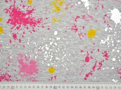 Steppjersey Farbkleckse, pink hellgrau meliert