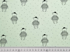 Jersey Teddyb�r mit Hut, hellgr�n