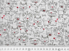 Jersey Woof woof Doodle Hunde, grau melange