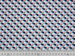 Sweat French Terry kleine Dreiecke, grau rosa