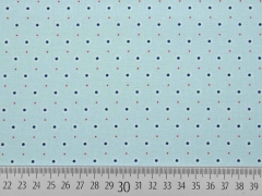 Baumwollstoff Punkte Bl�mchen, petrol mint