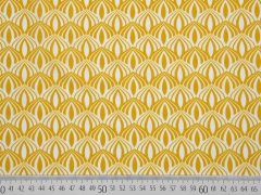 Baumwollstoff Zwiebelmuster, senfgelb