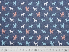 Jersey Dog Parade Hunde jeansblau meliert