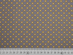 Jersey Herzen im Kreis, ocker grau