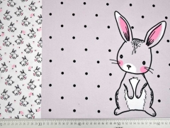 Jersey Hasen Bunny Love Panel 3 in 1, grau