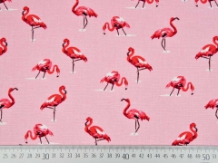 RESTST�CK 94 CM Leinen Viskose  Flamingos, rosa koralle