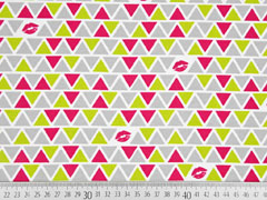 Jersey Dreiecke Kiss, grau gelbgr�n