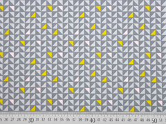 Baumwolle Dreiecke, senfgelb rosa grau