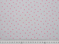Baumwollstoff kleine Herzen, pink hellgrau