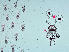 French Terry Sweat Maus Panel 3 in 1, mint meliert