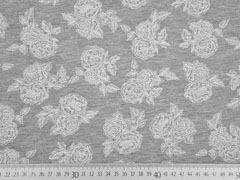 Viskosejersey Rose, grau melange weiss