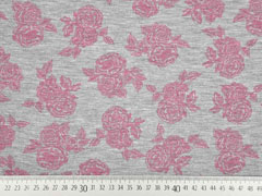 Viskosejersey Rose, grau melange altrosa