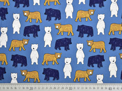 Baumwollstoff B�ren Big Bear, jeansblau
