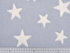 Wellness Fleece Jacquard  Sterne, hellblau