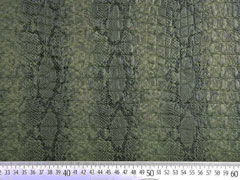 Lederimitat Krokopr�gung Schlangendruck, schwarz khaki