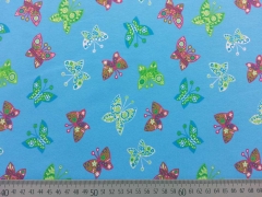 RESTST�CK 35 cm Jersey grosse Schmetterlinge, hellblau