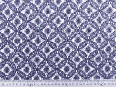 Strickstoff elastisch Doubleface Lace Ornamente, rauchblau