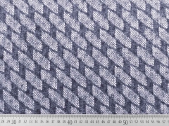 Strickstoff elastisch Doubleface Lace Rauten, rauchblau