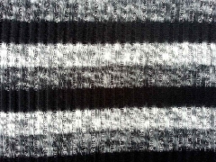 angerauter Strick Rippenmuster Streifen 4 cm, schwarz grau