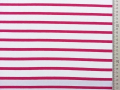 Viskose Jersey - rote Streifen 0,7 cm auf weiss