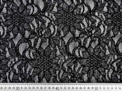 elastische Spitze Sonnenblume, grau/schwarz