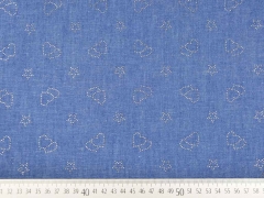 leichter Jeans Glitzerherzen & Sterne, jeansblau